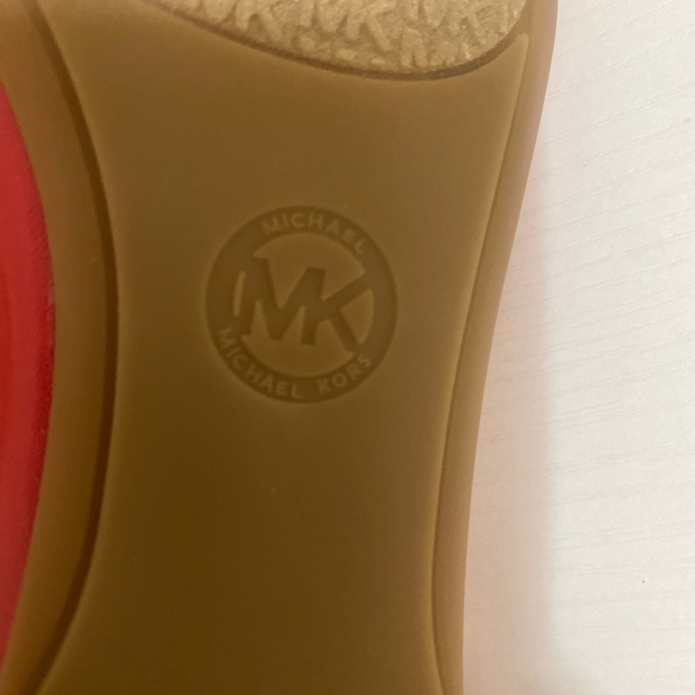 Michael Kors Cherry Red Flats with Gold Accent - Picture 9 of 10
